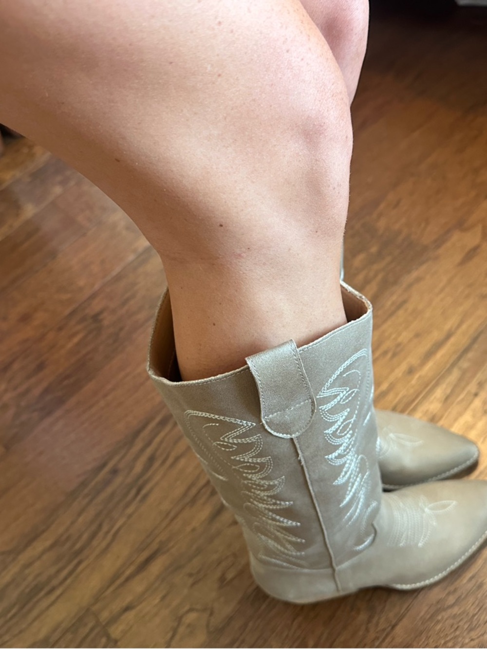 Women's Beige Western Boots - Picture 4 of 4